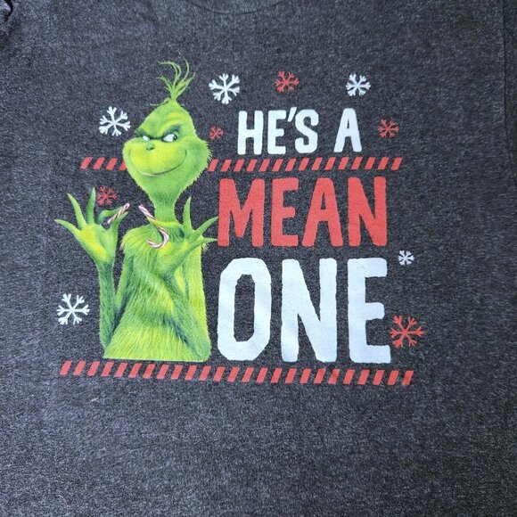 The Grinch T-Shirt Christmas De Seuss Size Med. Unisex He's A Mean One Grey - Picture 7 of 7